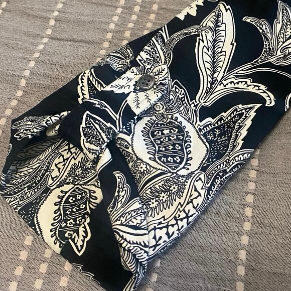 J. McLaughlin Catalina Cloth Black & White Paisley Shirtdress Women’s Size XS - Picture 7 of 8